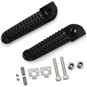 FOVPLUE Left and Right Passenger Footrest for Yamaha YZF R6 2003-2020,R1 1998-2019,R1M 2015-2018,R1S 2016-2018,V MAX 2009-2020,BLACK-Rear Foot Pegs Kit