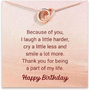 STORYJEWELLERY Happy Birthday Necklace for Women, Sterling Silver Necklace, 40th 50th 60th 70th Womens Birthday Gifts for Sister Friend and Coworker, 925 Sterling Silver Jewelry for Her
