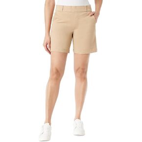 Gloria Vanderbilt Womens High Rise Mini Casual Shorts Tan 8