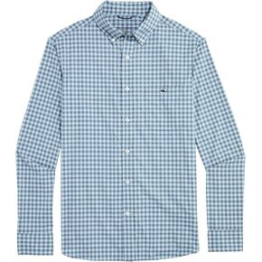 vineyard vines Men's Topsail Gingham Featherweight Performance Shirt