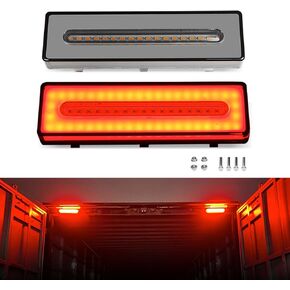 Fogfar 2 PCS Trailer Reverse Tail Light, 4.8In Turn Signal Lights with 62 LEDs, 4 PCS Screws, 4 PCS Thread Circle, Universal Oval Brake Warning Light (Red Light & Yellow Light)