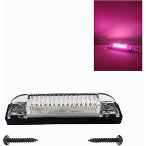 3.9" Trailer LED Side Marker Lights Pink Cruiser Tail Light Bar IP67 Waterproof Indicator Grill Lights 12V with Stainless Steel Screws for Lorry, Van or Truck, RV, Motorbike