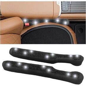 2PCS Car Seat Gap Filler, Handmade Crystal Diamond Rhinestone Seat Gap Blocker to Fill The Gaps Between Seat and Console Blocker, Bling Car Accessories for Car SUV Truck (Black)