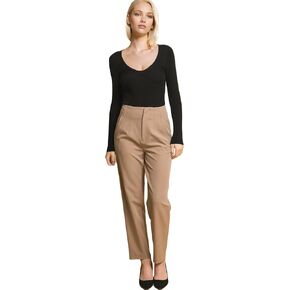 Love Tree Womens Juniors عالية الخصر النحيف ملاءمة بنطلون بطول الكاحل