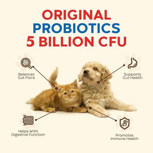 Pawspal Probiotics for Dogs and Cats, 5 Billion CFU, Veterinarian Formulated, Digestive & Immune Health, Gut Flora Balance, All Natural Probiotic Powder, Chicken Liver Flavor, 20 Sticks in Saudi Arabia