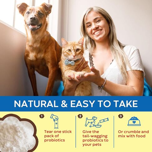 Pawspal Probiotics for Dogs and Cats, 5 Billion CFU, Veterinarian Formulated, Digestive & Immune Health, Gut Flora Balance, All Natural Probiotic Powder, Chicken Liver Flavor, 20 Sticks in Saudi Arabia