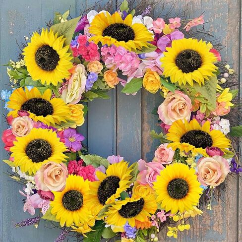 10 Pcs Sunflowers Artificial Flowers with Long Stems Silk Fake Large Sunflowers Bouquet Faux Sunflower Arrangement for Outdoor Indoor Home Vase Table Wedding Party Garden DIY Decor (Yellow) in Saudi Arabia