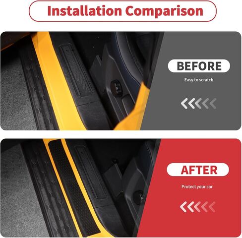 Linskip Door Sill Protector with Anti-Slip Compatible with 2021-2025 Ford Bronco 2Door, Texture for Enhanced Grip and Protection - TPE Door Sill Guards for Bronco Accessories(Black) in Saudi Arabia