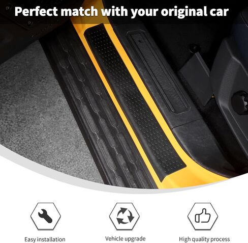 Linskip Door Sill Protector with Anti-Slip Compatible with 2021-2025 Ford Bronco 2Door, Texture for Enhanced Grip and Protection - TPE Door Sill Guards for Bronco Accessories(Black) in Saudi Arabia