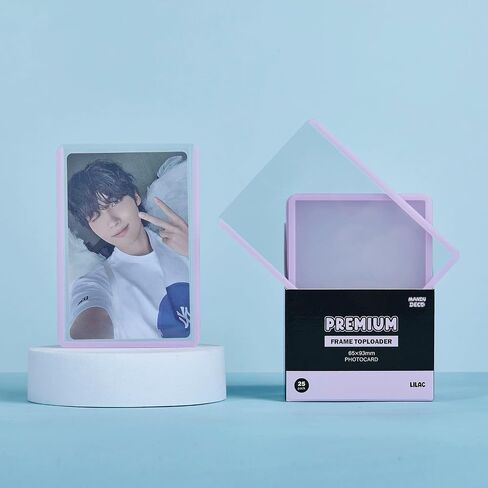 Colored Border Toploaders for Kpop Album Photocards, 2.5" x 3.5" (Pack of 25) (Lilac) in Saudi Arabia