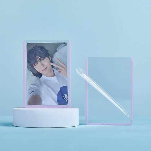 Colored Border Toploaders for Kpop Album Photocards, 2.5" x 3.5" (Pack of 25) (Lilac) in Saudi Arabia