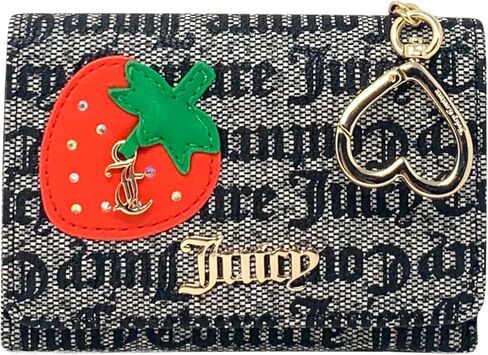 Juicy Couture Double Sided Trifold Wallet (Liquorice Heart Quilt), 13JCCECJC in Saudi Arabia