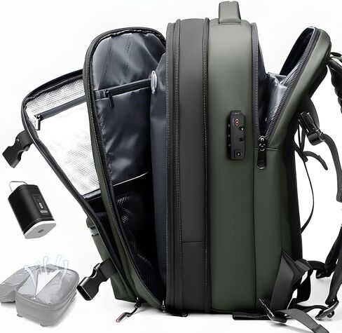 Vacpack, Vacuum Backpack, Carry On Airback Backpack, 60L Expandable Travel Airbag with Vacuum Seal Compression, Water Resistant, TSA Anti-Theft (Electric Air Pump Included) in Saudi Arabia