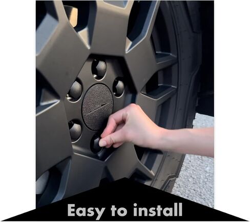 قبعات مركزية العجلات الأساسية الممتازة (4pcs) وأغطية الجوز العروة (24pcs) لـ Tesla Cybertruck | متوافق مع العجلات الأساسية طوال الموسم وعجلات الإنترنت في جميع التضاريس (أسود غير لامع) مصنوعة في الولايات المتحدة الأمريكية in Kuwait