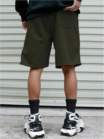 Verdusa Men's Wide Leg Drawstring Waist Knee Length Bermuda Shorts with Pocket in Saudi Arabia