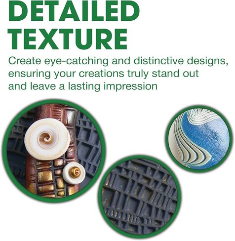 AVES Co Rubber Texture Clay Stamp - Make an Impression with Christi Friesen Stamps, Van Gogh Texture, Use with All Type of Clay, Paper and Fabrics in Kuwait