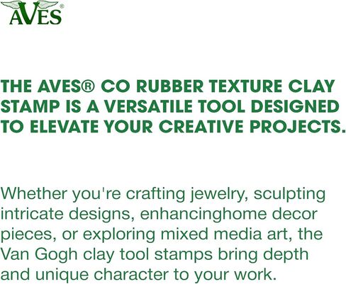ختم الطين ذو الملمس المطاطي من AVES Co - اترك انطباعًا مع طوابع كريستي فريزين، نسيج فان جوخ، يستخدم مع جميع أنواع الطين والورق والأقمشة in Saudi Arabia