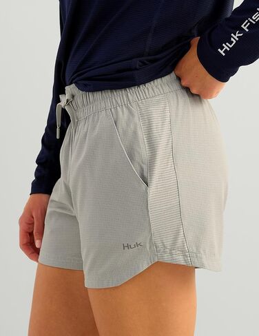 HUK Women's A1a Quick-Dry Fishing Shorts,UPF 30+Sun Protection,4" Inseam, Breathable with Elastic Waistband & Built-in Brief in Saudi Arabia