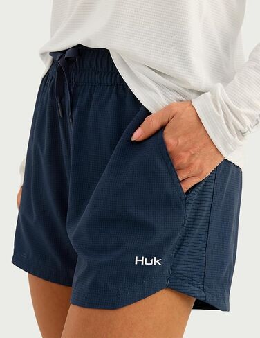 HUK Women's A1a Quick-Dry Fishing Shorts,UPF 30+Sun Protection,4" Inseam, Breathable with Elastic Waistband & Built-in Brief in Saudi Arabia