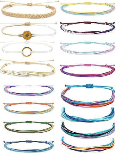 Long tiantian Friendship Bracelets Boho Waterproof String Bracelets for Women Beach Jewelry Trendy Stuff Adjustable Wave Surfer Bracelet Gifts for Firend Vacation Jewelry for Women in Saudi Arabia