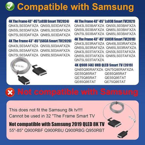 كيبل توصيل واحد بديل BN39-02470A لتلفزيون سامسونج QN75LS03TAFXZA وQN43LS03TAFXZA وQN55LS03BAFXZA وQN55LS03AAFXZA وQN75Q90RAFXZA وQN49LS03RAFXZA وQN55LS03TAFXZA N65Q9 N60RAFXZA,QN50LS03AAFXZA in Kuwait