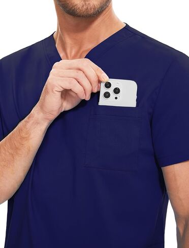 niaahinn Men Scrub Set-Stretch V-Neck Scrub Top & Jogger Pant with 9 Pockets, Yoga Waistband, Anti-Wrinkle Scrubs for Men in Kuwait