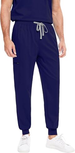 niaahinn Men Scrub Set-Stretch V-Neck Scrub Top & Jogger Pant with 9 Pockets, Yoga Waistband, Anti-Wrinkle Scrubs for Men in Kuwait