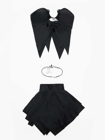 MEOWCOS Goth Bikini Swimsuit Butterfly Design Bathing Suit Dark Style Gothic Swimsuit in Saudi Arabia
