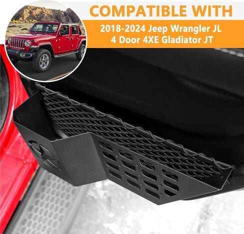 Rear Door Pockets Molle Panels For Jeep Wrangler Accessories JL 4XE Gladiator JT, Metal Storage Organizer, Replacement Original Factory Weak Saggy Net, Cover the ENTIRE Door Storage Area in Saudi Arabia