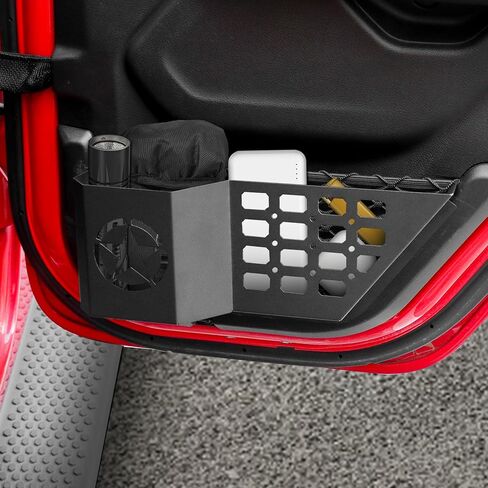Rear Door Pockets Molle Panels For Jeep Wrangler Accessories JL 4XE Gladiator JT, Metal Storage Organizer, Replacement Original Factory Weak Saggy Net, Cover the ENTIRE Door Storage Area in Saudi Arabia