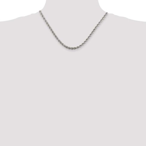 925 Sterling Silver 4.3mm Solid Rope Chain Necklace - with Secure Lobster Lock Clasp in Saudi Arabia