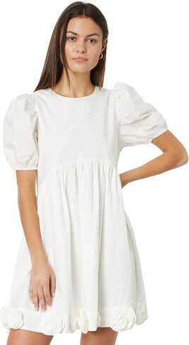 English Factory Poplin Corsage Mini Dress Jet Black LG in Saudi Arabia