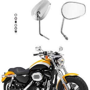 PSLER 8mm Sportster Rear View Mirrors - for Electra Glide Road Glide Street Glide Road King Dyna Softail Freewheeler Street XG500 XG750 Sportster 1200 883 Motorcycle Accessories 1982-later(Black)