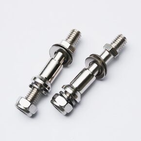 2PCS Motorcycle Mirror Adapter - Replaceble Screws, Bolts for Harley Davidson Compatible with Sportster, Road King, Softail, Street Glide, Roadster, Fat Boy, Iron 883 (Chrome)