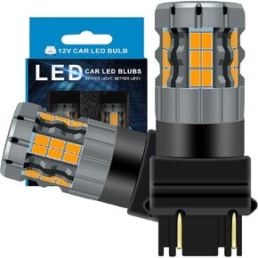 3157 LED Turn Signal Bulbs Compatible For Dodge Ram 1500 2500 3500 1994-2018 (Front) & 2003-2019 (Rear), 3057 Bulb, Amber Yellow, Plug and Play, Pack of 2
