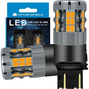 7443 LED Turn Signal Bulbs Compatible For Jeep Grand Cherokee 2011-2020 (Front), 7444 Bulb, Amber Yellow, Plug and Play, Pack of 2