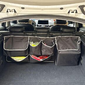 Car Backseat Trunk Organizer Hanging Bag, Car Interior Storage Organizer Accessories with 6 Nylon Fabric Pockets,Offer Enough Storage Space and Save More Storage Space for SUV,Jeep,MPV