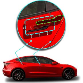 واضحة فيلم PPF Paint Party Film | Tesla Model Y ، Model 3 Door Handle Cover | البولي يوريثان (PU) أو يوريتان بالحرارة (TPU) | أحمر