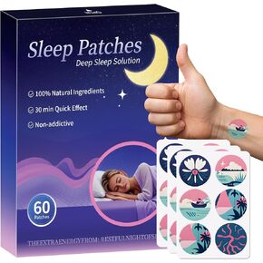 Sleep Patches, 60 Pack Upgraded Deep Sleep Patches for Adults, Made of All-Natural Ingredients, for Men and Women, Highly Breathable and Suitable for Hot Weather，Easy to Use That Last All Night
