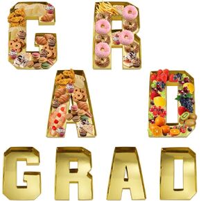 4pcs GARD Letter Charcuterie Board Box, Fillable Food Trays Candy Cupcake Container Fruit Platter for Birthday Party Graduation Anniversary Banquet New Year
