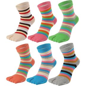 Women Tabi Socks No Show Crew Split Toe لـ Sandal Flip Flop Ninja Japan Cotton 6 Pack