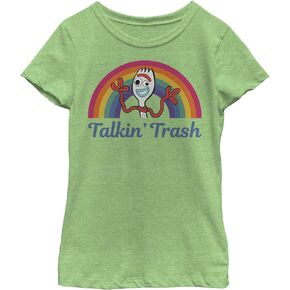 Sun Sun Disney Pixar Toy Story 4 Talkin Trash Girl's Heather Crew Tee Tee