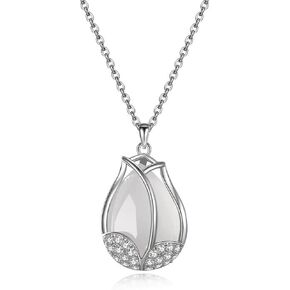 قلادة زنبق من الذهب الذهب 14 ، قلادة قلادة زهرة مويسانيت - عيد ميلاد مثالي وهدية عيد الأم للأمي ، الزوجة in Kuwait