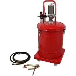 10 Gallon Compressed Air Grease Gun 0.85L/M Oil Volume Pneumatic Grease Pump 40L Air Operated Grease Injector Grease Pump Set with 13ft Oil Pipe and Universal Oil Gun