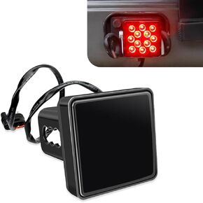 1 PC Trailer Hitch Light, 3.15" x 3.54" Square Waterproof Vehicle Tail Light Brake Light with 15 LEDs Car Lighting Accessories, Universal for Most Cars (Black)