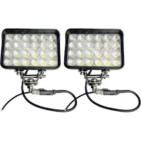 4x6 Inch LED Fog Work Flood Lights Pods, Tractor Auxiliary Headlights, Rectangular Flood Beam, 12V/24V DC 6000K Cool-White with DT Connector, Aluminum Housing, for Truck Trailer, 2 Pack