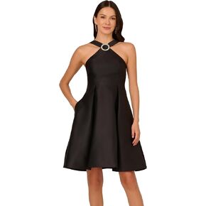 Adrianna Papell Women's Halter Mikado Short Dress