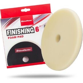 Maxshine 6" Universal White Finishing Foam Pad – Professional Detailing Pad for Cutting, Polishing & Finishing – Bendable, Washable & Reusable – Hook & Loop Backing