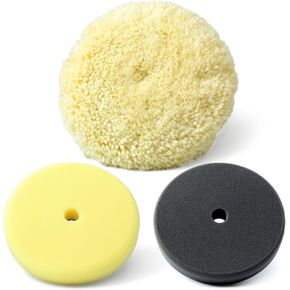 7" Inch Polishing and Finishing Pad Kit Compatible with Milwaukee M18 Polisher (2738) Replace 49-36-2783 49-36-2784 49-36-2785 Arbor Hole Size 5/8 in Wool Polishing Pad Foam Pads