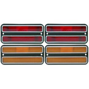 United Pacific (4) علامات الضوء الجانبية للتصفيح ، مجموعة من 4 ، Red Amber ، متوافق مع Chevy 1968-1972 Truck